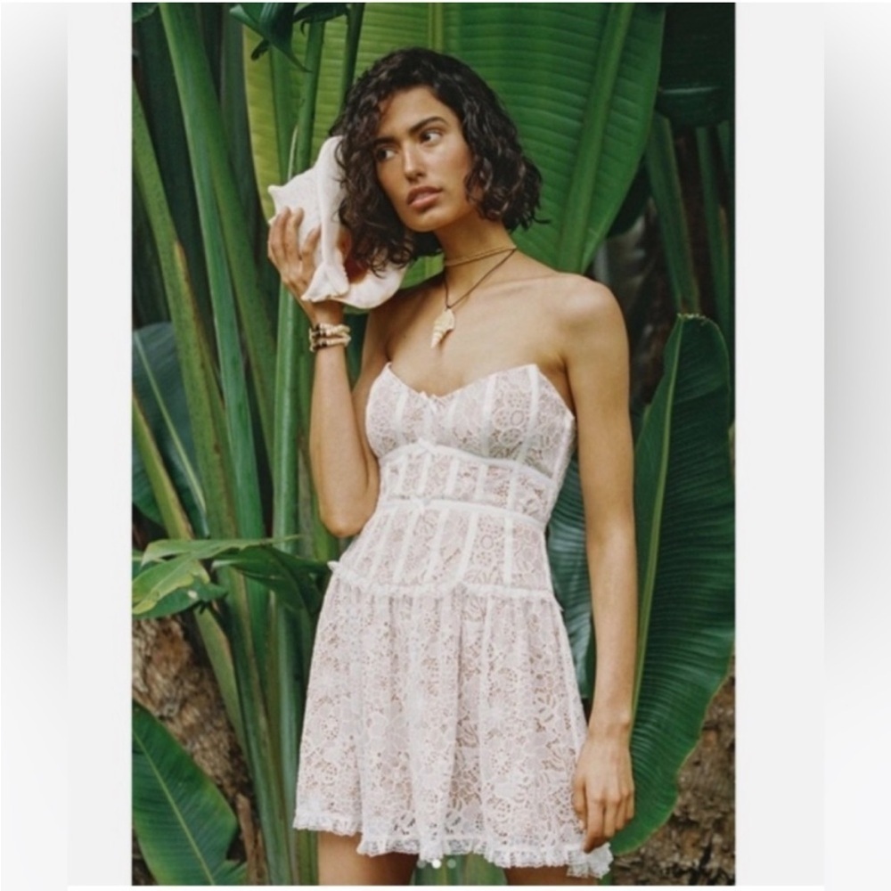 For love & lemons Jelena lace strapless mini dress